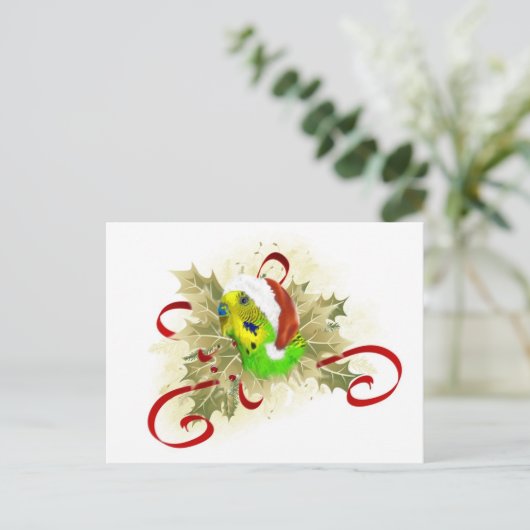 Parakeet Kerst Briefkaarten (Staand voorkant)