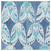 PARAKEET OVER HET HERPEAT Blue Boho Budgie Pattern Stof (Close Up)