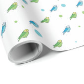 Parakeet polka dot wrapping paper cadeaupapier (Rol Hoek)