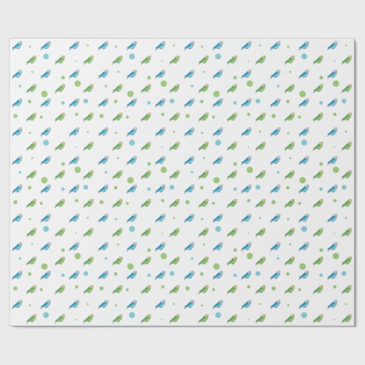 Parakeet polka dot wrapping paper cadeaupapier (Vlak)