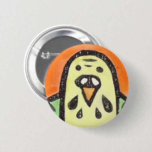 Parakeet Portrait Ronde Button 5,7 Cm (Voorkant /achterkant)