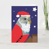 Parakeet Santa Clause Christmas Card Kaart (Voorkant)