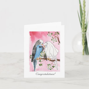 Parakeet Wedding Card Kaart