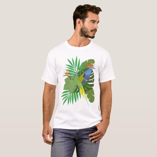 Parakeet with leaves t-shirt (Voorkant volledig)