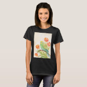 Parakeet with Tulips Exotic Pets T-shirt (Voorkant volledig)