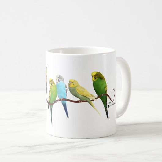 Parakeets & Cockatiels! Koffiemok (Voorkant rechts)