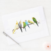 Parakeets & Cockatiels! Rechthoekige Sticker (Envelop)