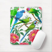 Parakeets en Peonies Mousepad Muismat (Met muis)