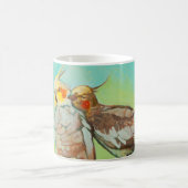 Parakeets in Love Light Blue Wraparing Koffiemok (Center)