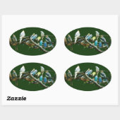 Parakeets N Cockatiels Ovale Sticker (Vel)