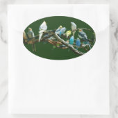 Parakeets N Cockatiels Ovale Sticker (Tas)