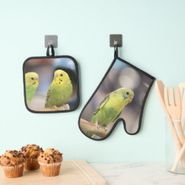 Parakeets Ovenwant & Pannenlap Set
