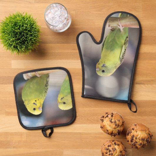 Parakeets Ovenwant & Pannenlap Set (Top down)