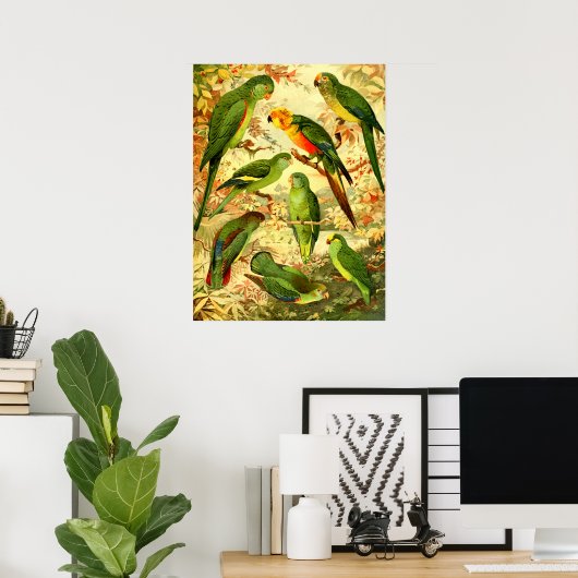 Parakeets Poster (Thuiskantoor)