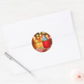 Paraket kerst ronde sticker (Envelop)