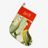 paraketten - monogrammen kleine kerstsok (Voorkant (Hangend))