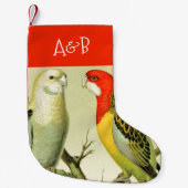 paraketten - monogrammen kleine kerstsok (Voorkant)