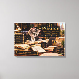 Paralegal Achter Elke Sterke Zaak Grappige Kat Can Canvas Afdruk