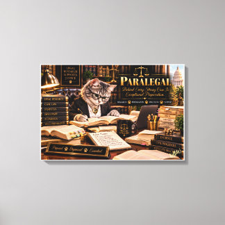 Paralegal Achter Elke Sterke Zaak Grappige Kat Can Canvas Afdruk
