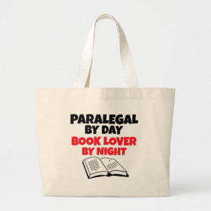 Paralegal by Day Boekenliefhebber bij nacht Grote Tote Bag