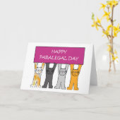 Paralegal Day, oktober, Cute Cartoon Cats. Kaart (Gele Bloem)