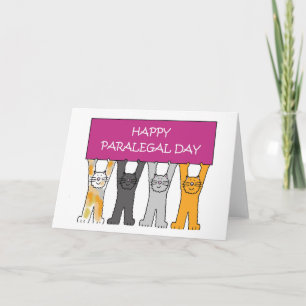 Paralegal Day, oktober, Cute Cartoon Cats. Kaart
