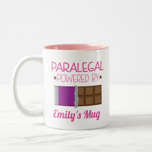 Paralegal Funny Personalized Gift Tweekleurige Koffiemok (Links)