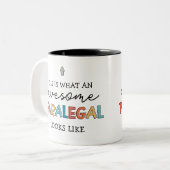 Paralegal Geweldige juridisch assistent Funny Tweekleurige Koffiemok (Voorkant links)