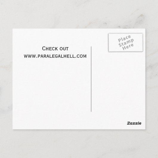 Paralegal Hell, je weet dat je er bent geweest,... Briefkaart (Achterkant)