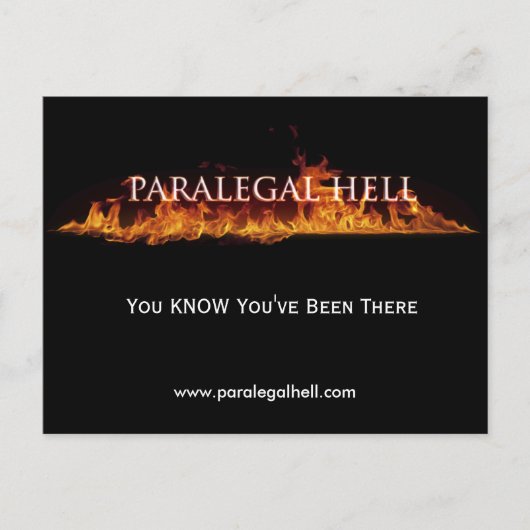 Paralegal Hell, je weet dat je er bent geweest,... Briefkaart (Voorkant)
