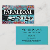 Paralegal voor hire Visitekaartjes - blauw rood (Voorkant / Achterkant)