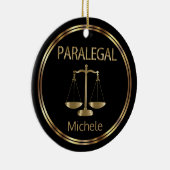 Paralegal ⚖ - zwart en goud keramisch ornament (Rechts)