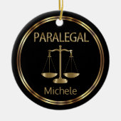 Paralegal ⚖ - zwart en goud keramisch ornament (Voorkant)