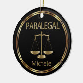 Paralegal ⚖ - zwart en goud keramisch ornament (Links)