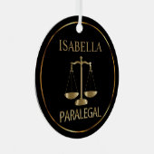 Paralegal - zwart en goud metalen ornament (Voorkant Rechts)