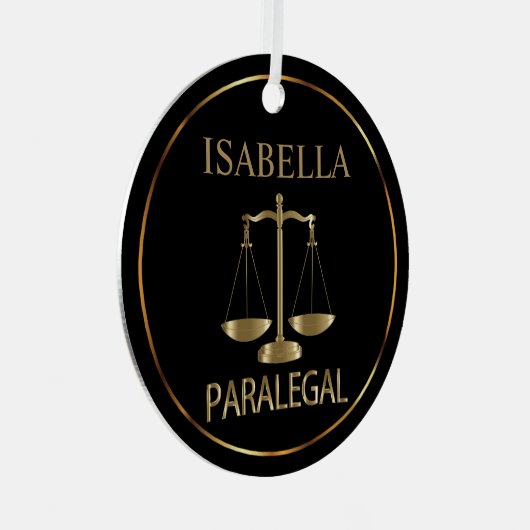 Paralegal - zwart en goud metalen ornament (Voorkant Rechts)