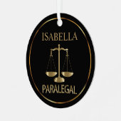 Paralegal - zwart en goud metalen ornament (Voorkant links)