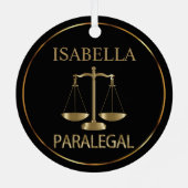 Paralegal - zwart en goud metalen ornament (Achterkant)