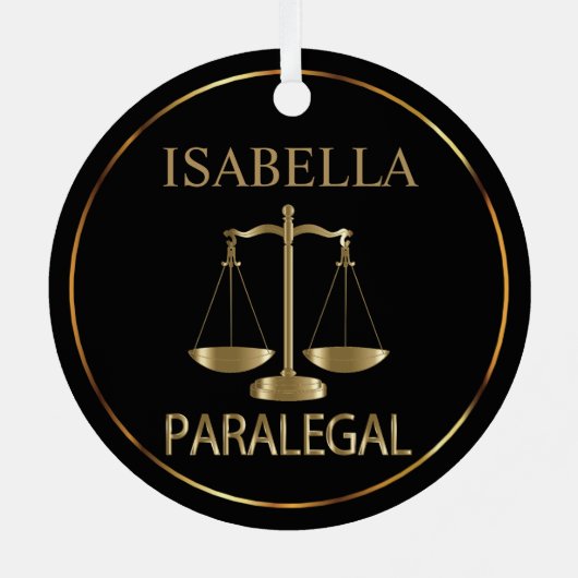 Paralegal - zwart en goud metalen ornament (Achterkant)