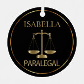 Paralegal - zwart en goud metalen ornament (Voorkant)