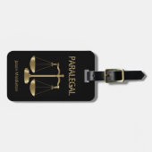 Paralegal - Zwarte en gouden bagagelabel (Voorkant horizontaal)