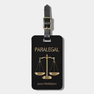 Paralegal - Zwarte en gouden bagagelabel