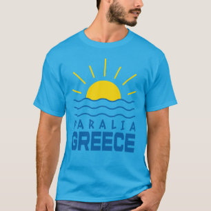 Paralia Griekenland Zonneschijn En Zee Mannen Teal T-shirt