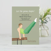 Parallel Bars Gymnast Invitation Kaart (Staand voorkant)