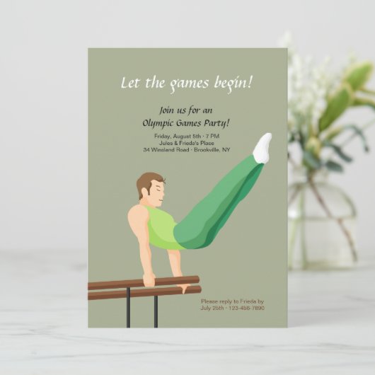 Parallel Bars Gymnast Invitation Kaart (Staand voorkant)