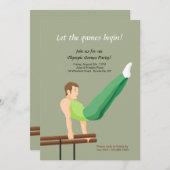 Parallel Bars Gymnast Invitation Kaart (Voorkant / Achterkant)