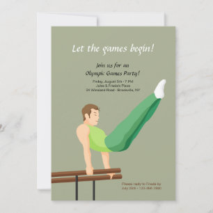 Parallel Bars Gymnast Invitation Kaart