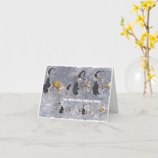 Parallel parkeren Halloween Kaart (Gele Bloem)