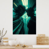 Parallel Pulse – Neon Sci-Fi Art Print (Keuken)