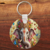 Parallel Realms Elephant and Butterflies sleutelha Sleutelhanger (Voorkant)